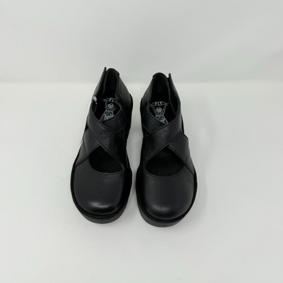 New Fly London Togo Loafer Black Leather Sz 37 - Picture 9 of 13